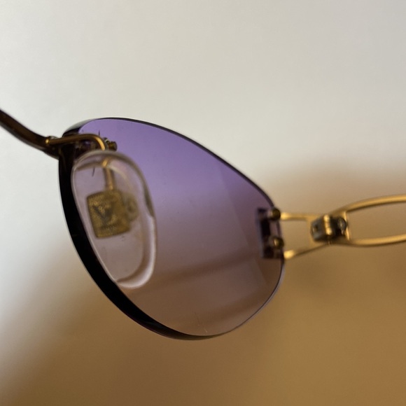 Louis Vuitton T-26 52[]16-135 Purple Rimless Eyeglasses Logo Temples Italy Made - Picture 10 of 10